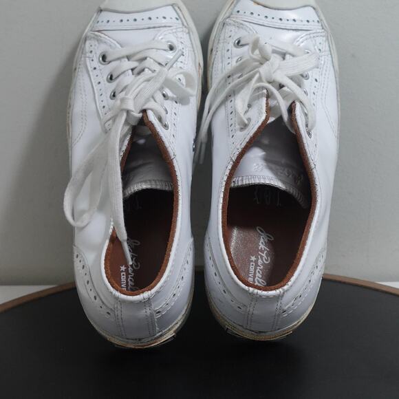 Converse Jack Purcell Shoes Mens Size 7 White Leather Low Top Lace Up Sneakers - Picture 10 of 12